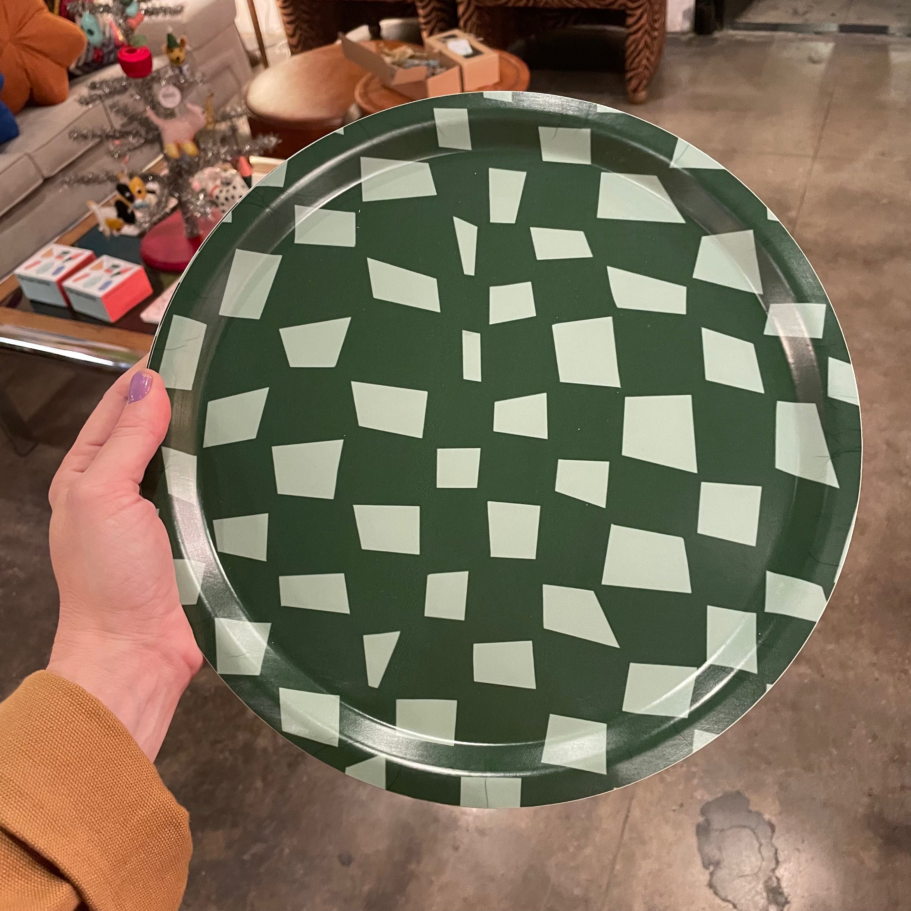 Elly Vvaller Birchwood Trays : 2nd Edition tray Elly valler small round green  