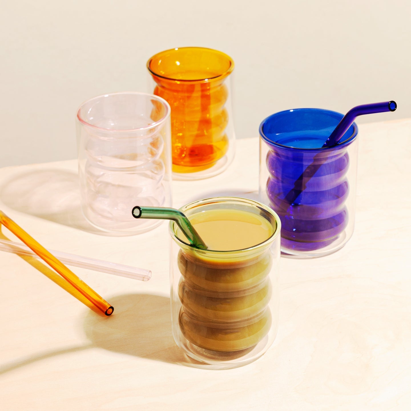 Double Wall Groovy Cup by Poketo glassware POKETO   