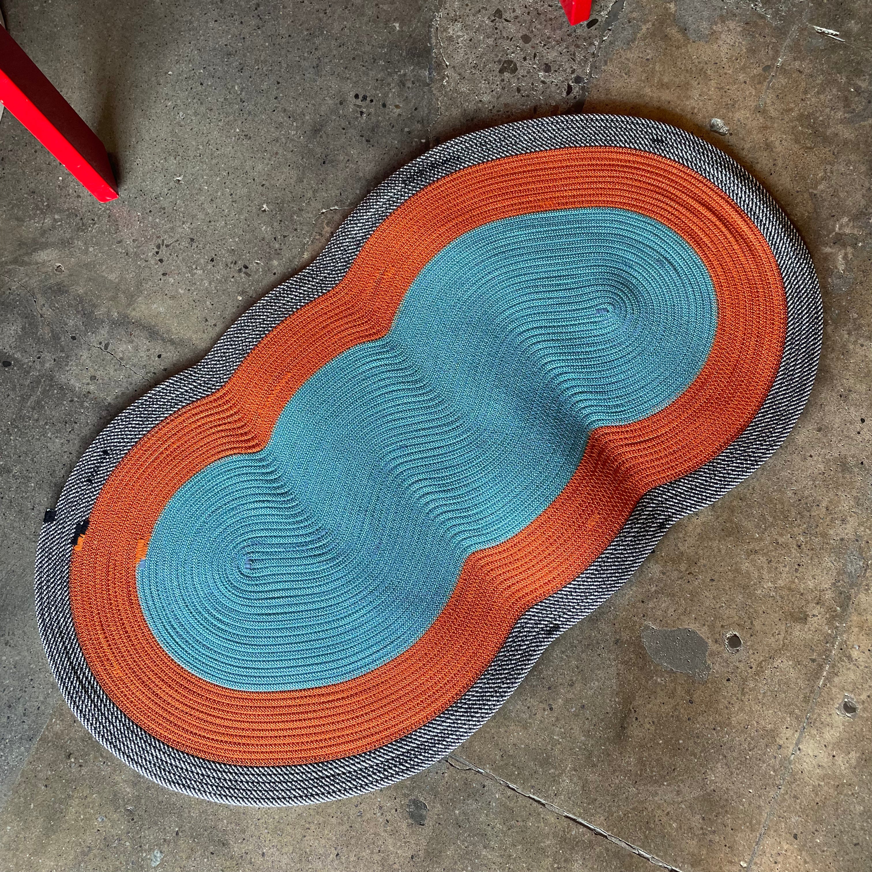 Utility Rugs by Ugly Rugly Rugs ugly rugly Sunset: blue / oj  