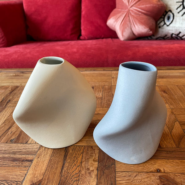 Homa Studios Ceramic Vases vase Homa Medium Folded Torso Vase - Blue  