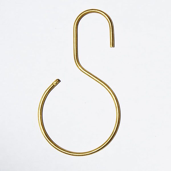 S-Shaped Shower Curtain Hooks by Quiet Town Shower Parts Quiet Town Brass