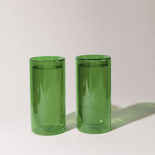 Double Wall Glasses by Yield Design Co. glassware Yield Design Co. 16oz Green 
