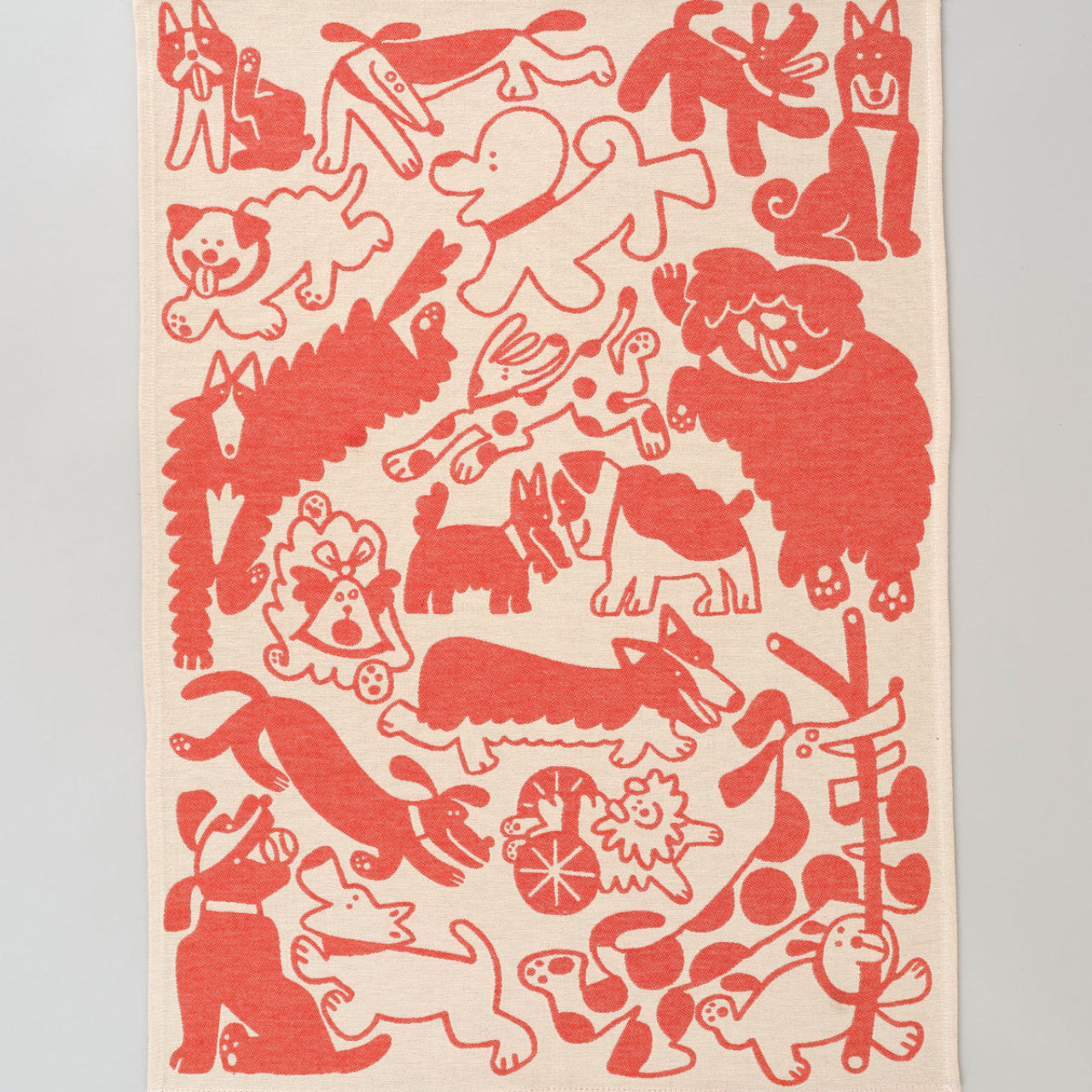 Tea Towels by Wrap Magazine tea towel Wrap Magazine Dogs Day Out: Red