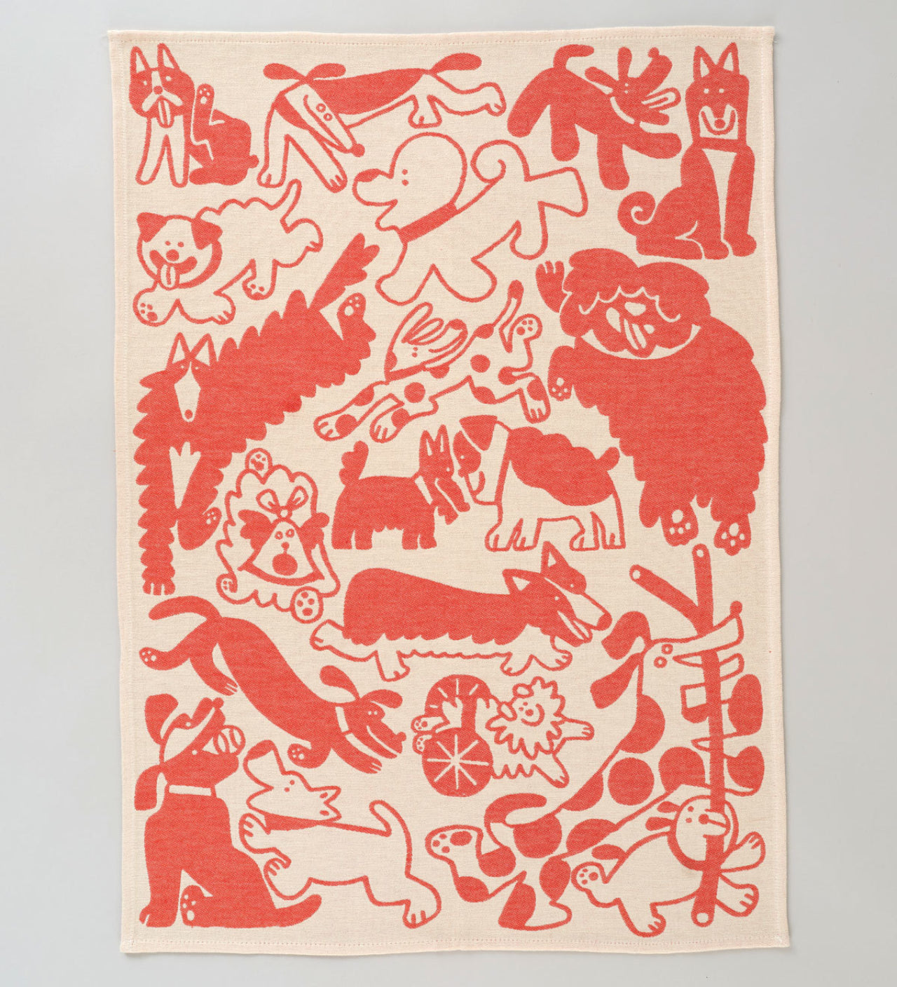 Tea Towels by Wrap Magazine tea towel Wrap Magazine Dogs Day Out: Red