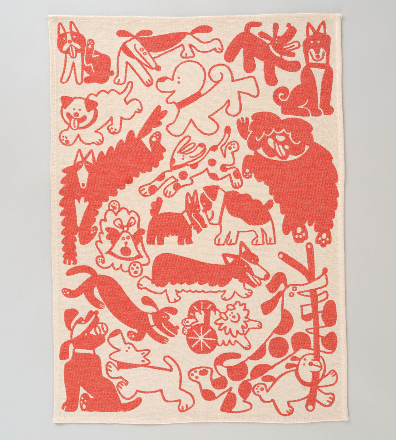 Tea Towels by Wrap Magazine tea towel Wrap Magazine Dogs Day Out: Red