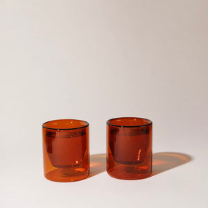 Double Wall Glass - High Borosilicate Glass - Insulated - Amber