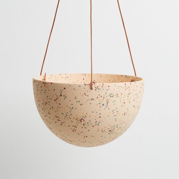 Capra Designs Terrazzo Dome Hanging Planter Pots & Planters Capra Designs Pink Salt  