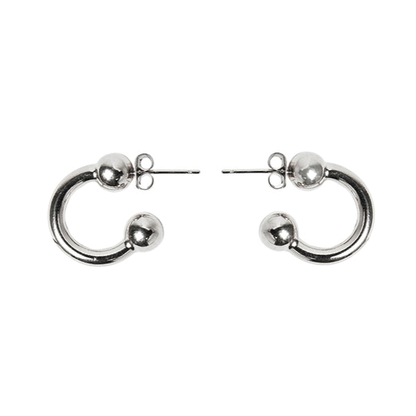 Devon Small Earrings by Justine Clenquet Earrings Justine Clenquet palladium  