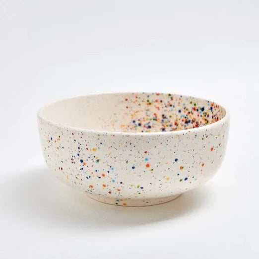 Speckled Ceramic Serving Bowl by Egg Back Home bowl egg back home White  